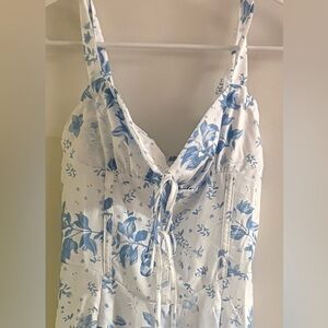 Floral Blue and White Dress